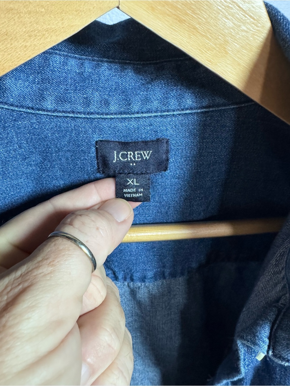 J. Crew Dark Indigo Denim Button-Down Shirt